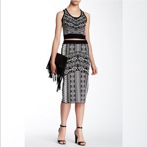NWT Printed Knit midi skirt and cropped crisscross top S/M